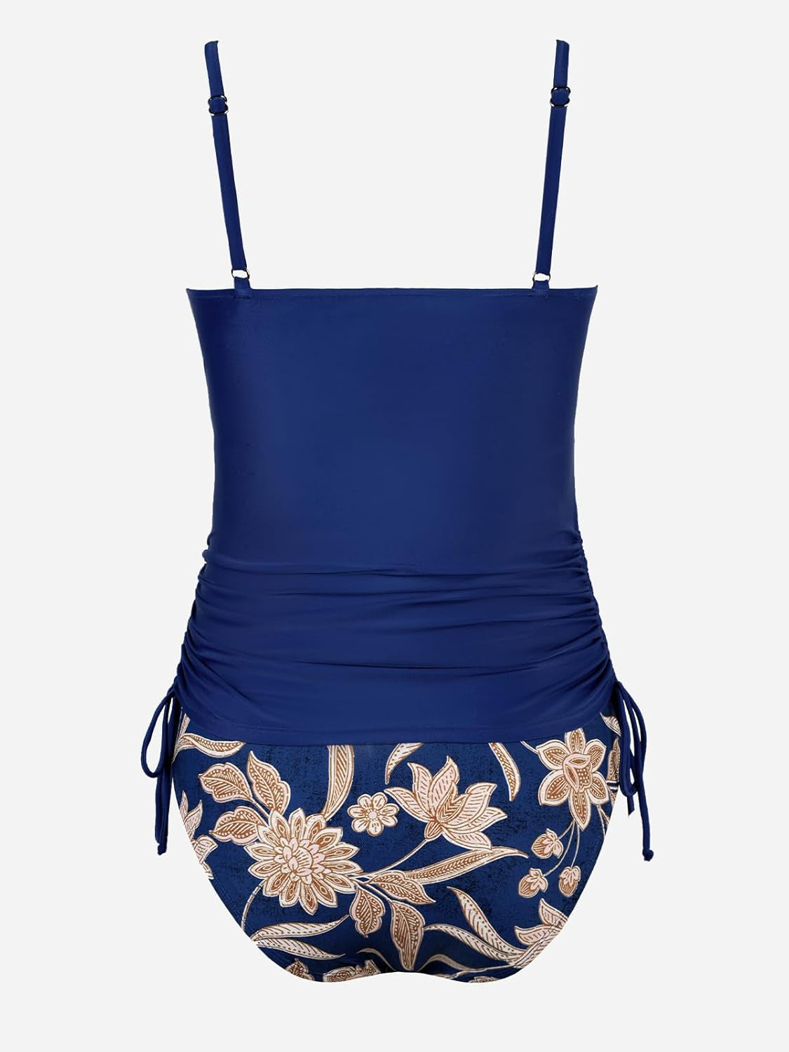 Women'S Tankini Sets Maternity Two Piece Swimsuit Pregnant Adjustable Straps Side Drawstring