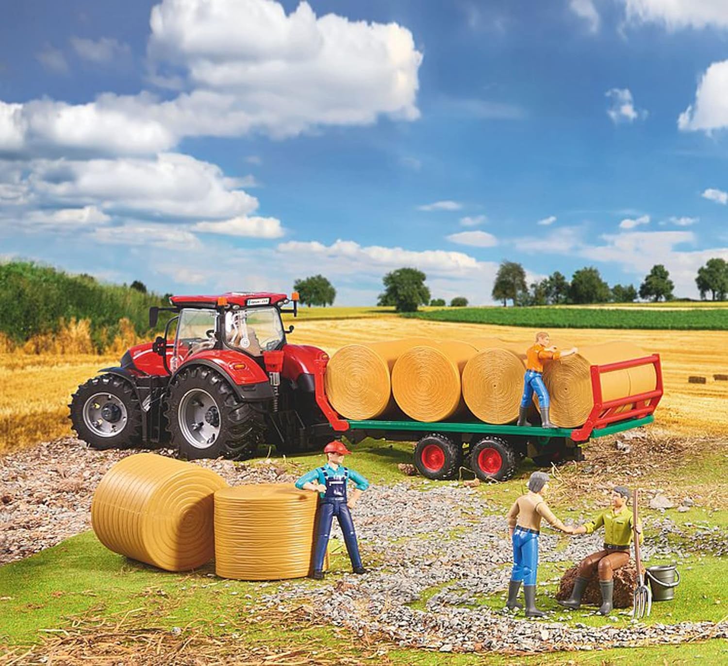 02220 Bale Transport Trailer with 8 round Bales