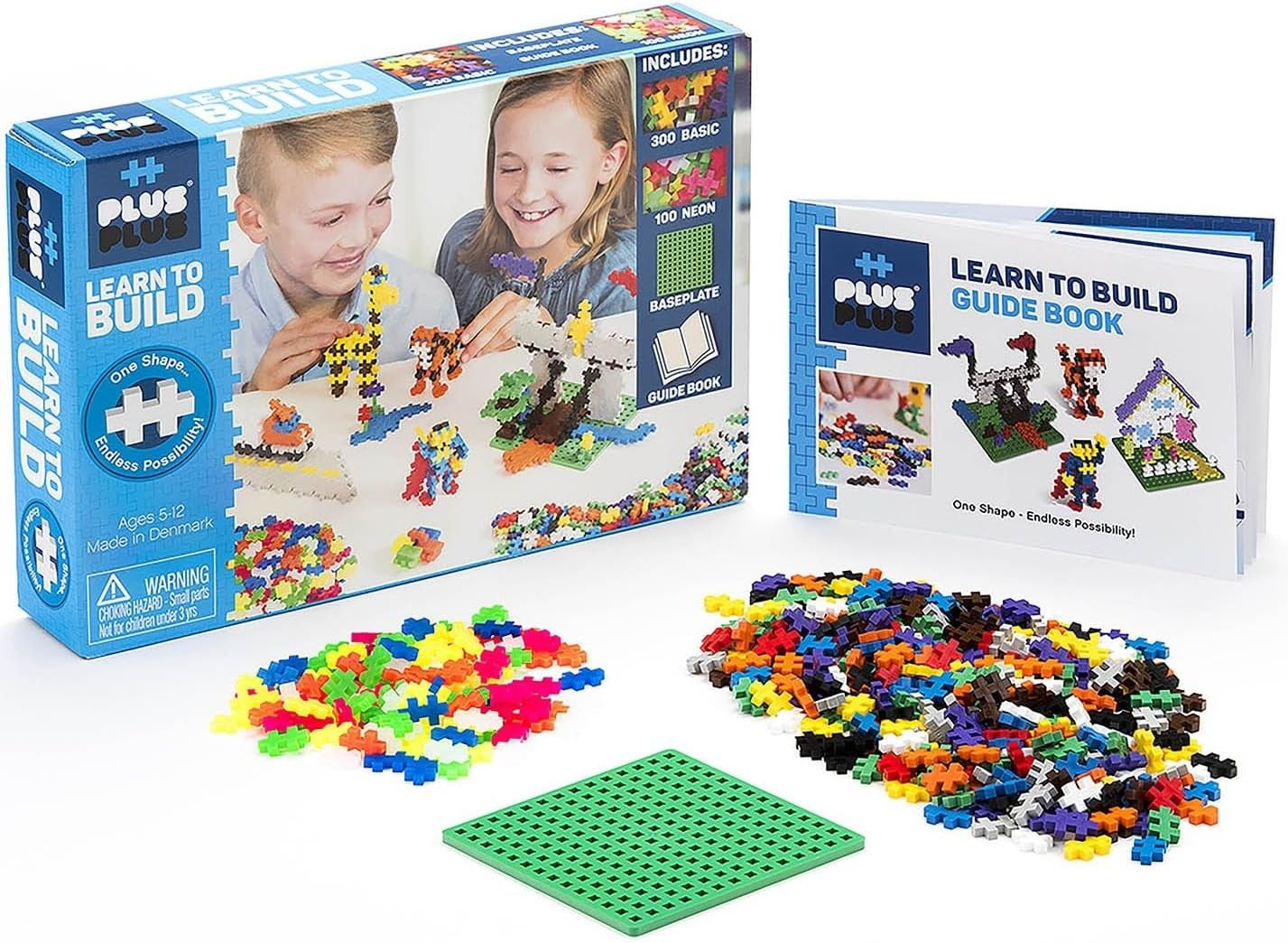 - Learn to Build Basic - 400 Pieces - Creative Building and Construction Set - Mix of Basic and Neon Colors in a Box - Kids 5 to 12 Years - P5014
