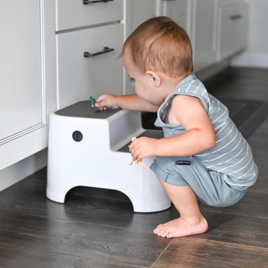 2-Step Stool for Kids, Potty Training Stool for Bathroom Sink, Kitchen and Bedroom - Storm