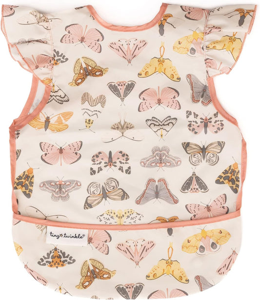 Mess Proof Baby Bib Waterproof Toddler and Baby Apron Bib Machine Washable Flutter