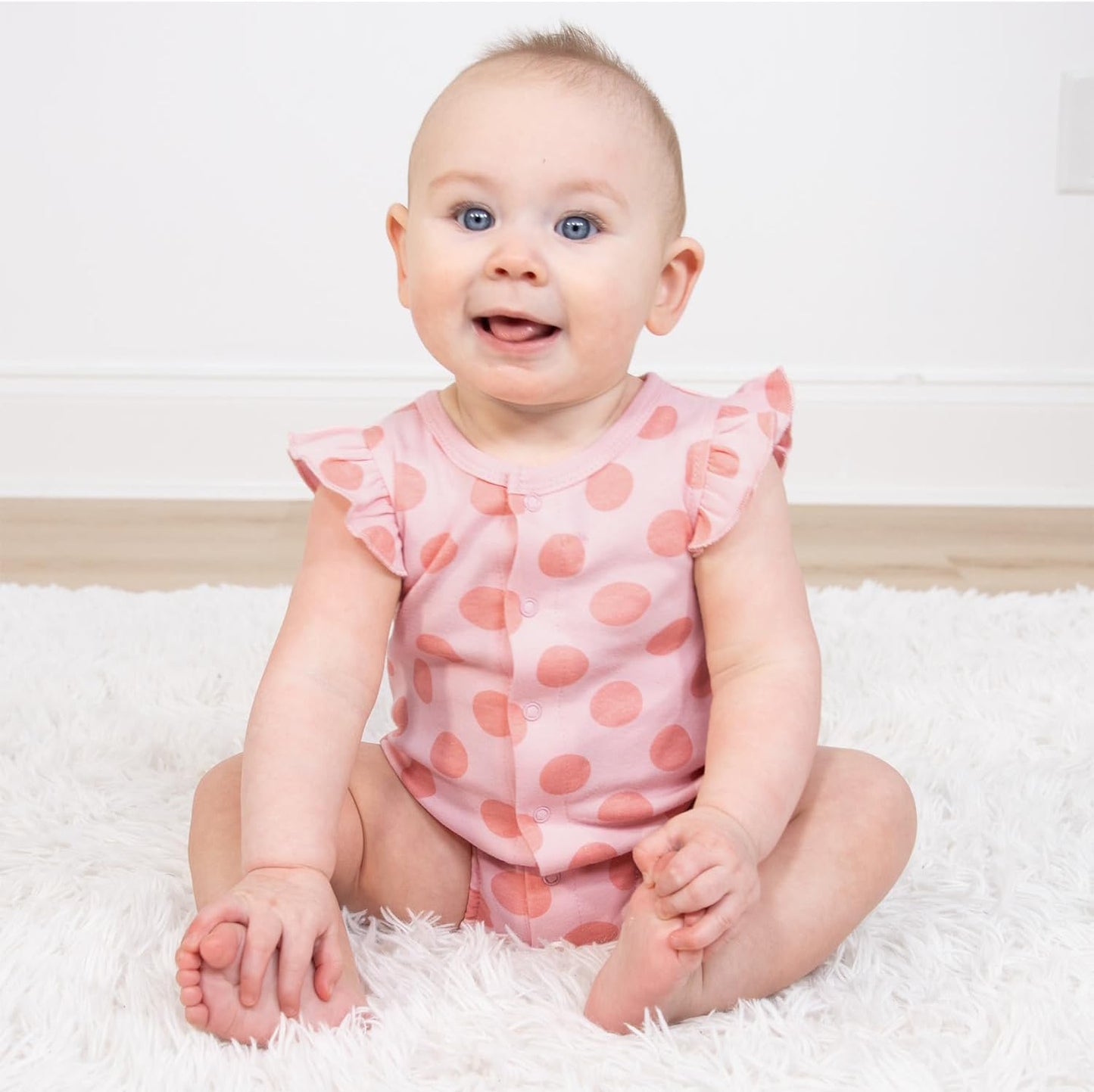 Baby Girl Rompers 2 Pack - 100% Cotton Clothes and Dresses for Newborn, Infant and Baby Girls - Navy Floral