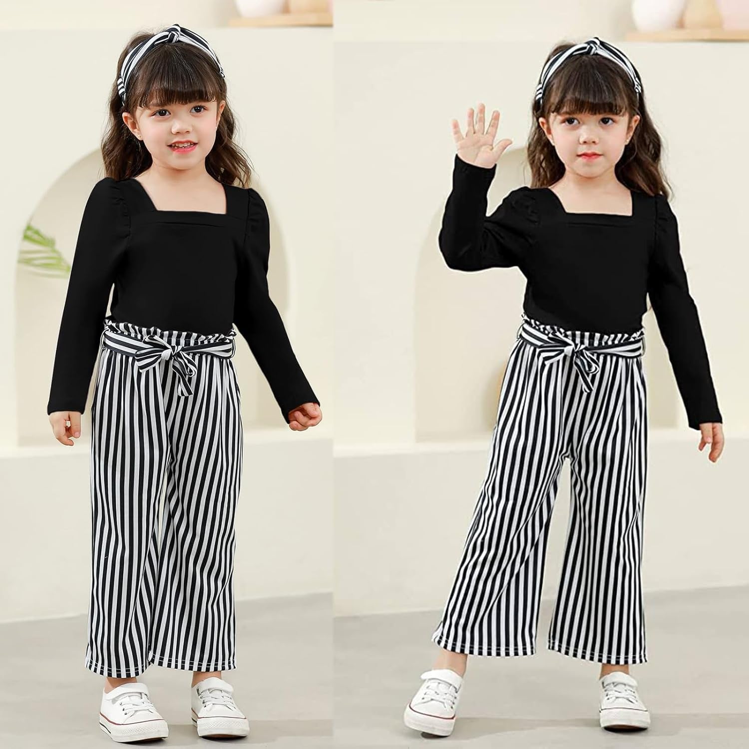 Girls Clothes Set Kids Summer Outfit Sleeveless Tie Knot Tank Top and Shorts 2 Pcs Clothing Sets 5-14 Years