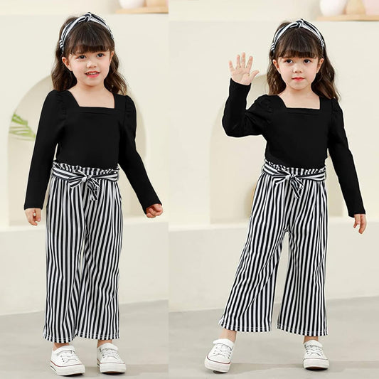 Girls Clothes Set Kids Summer Outfit Sleeveless Tie Knot Tank Top and Shorts 2 Pcs Clothing Sets 5-14 Years