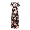 Chivry Maternity Dress Women Floral Print Short Sleeve V-Neck Maxi Long Dress Pregnant Casual Clothes Summer Maternity Dress