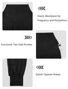 Maternity Pants with Pockets, Stretchy Casual Workout Maternity Lounge Pants Pregnancy and Postpartum