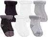 6-Pack Terry Newborn Socks - Black/Grey