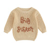 Children Toddler Girls Letter Embroidery Sweaters Knitted Autum Winter Baby Clothes round Neck Kids Girls Pullover Warm Tops