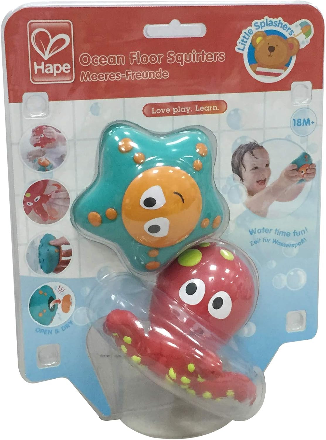 Ocean Floor Squirters | Colorful Baby & Toddler Bath Toys, Colorful Baby & Toddler Bath Toys, Silicone and Non-Toxic Set, Water Spouting and Suction, Octopus & Starfish