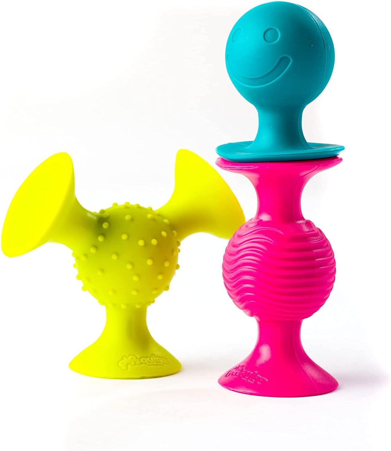 Fat Brain Toys - Pip Squigz - Stick'Em to Any Smooth Surface! - 3 Piece Set Ages 6 Months and Up
