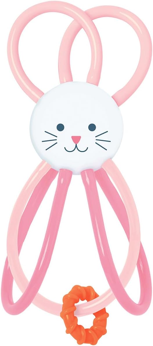 Zoo Animal Winkel Bunny Rabbit Multicolor Rattle & Sensory Teether for Baby and Toddler