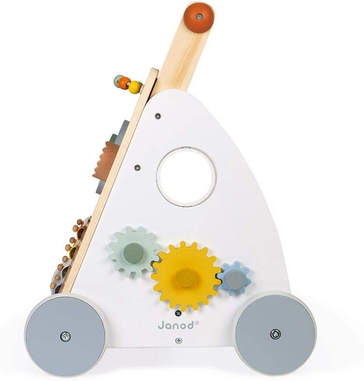 - Sweet Cocoon Multi-Activity Baby Walker - Wooden Trolley - Multiple Sorting Shapes - for Babies and Toddlers - from 12 Months - Multilingual - J04410.