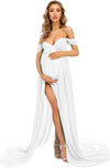 Maternity Dress for Photoshoot Photography Split Chiffon Maternity Gown Long Train Maternity Dresses