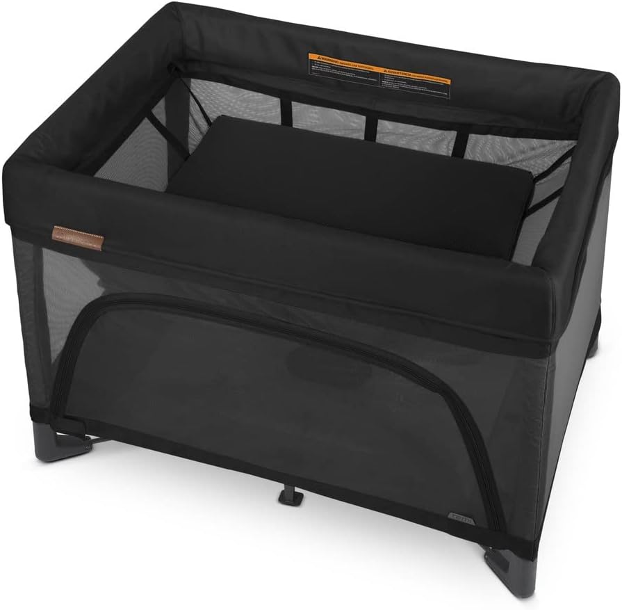 Remi Playard | Deluxe 3-In-1 Portable Playard, Bedside Bassinet + Travel Crib| Mesh Bassinet, Mattress, Organic Cotton Mattress Cover + Storage Bag Included | Jake (Charcoal)