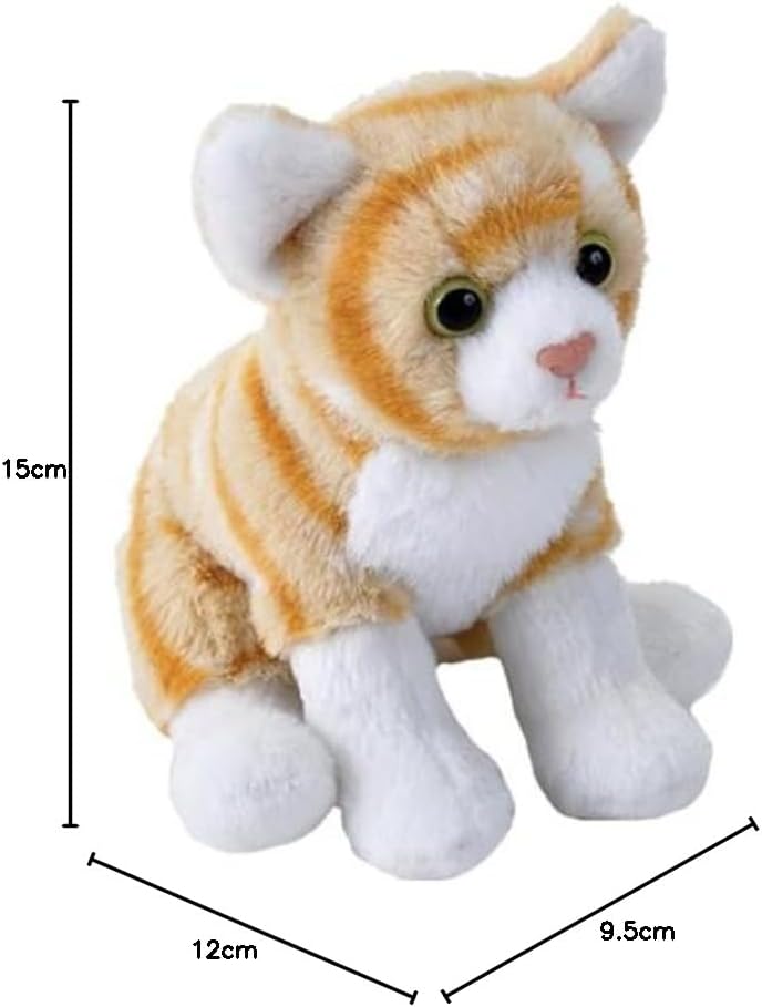 Pocketkins Eco Orange Tabby Cat, Stuffed Animal, 5 Inches, Plush Toy, Made from Recycled Materials, Eco Friendly