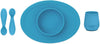 First Foods Set for Babies – Suctioning Bowl, Cup, & Spoons for Self-Feeding & Fine Motor Skills Development – 100% Food Grade Silicone, Dishwasher Safe – Perfect for 4 Months plus (Blue)