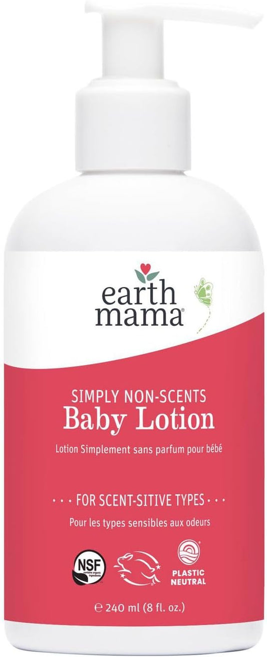 Earth Mama Natural Non-Scents Baby Lotion, 240 Milliliters
