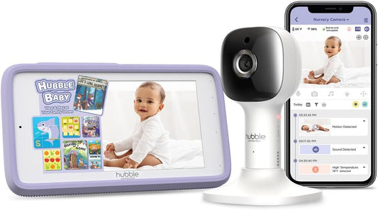 Nursery Pal Cloud Touch Smart Baby Monitor with HD Video, 5' Touchscreen Parent Unit, Dual Viewing Modes Featuring Wifi and Wifi-Free Viewing, Two-Way Audio.