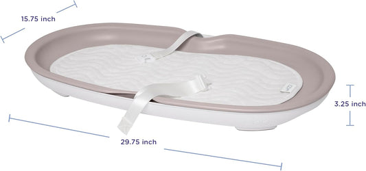 Baby Changing Pad, Easy to Clean with Detachable Base, Lightweight, Waterproof Foam, Includes Safety Strap and Non-Skid Feet, Taupe
