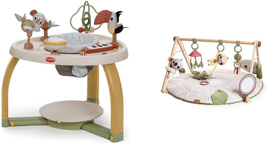 5-In-1 Here I Grow Stationary Activity Center - Boho Chic & Boho Chic Luxe Developmental Gymini, Soft Beige
