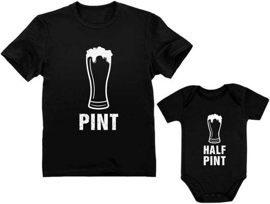 Pint & Half Matching Shirts - Funny Father and Baby Outfit - Gift for New Dads - Fathers Day Shirt Bodysuit