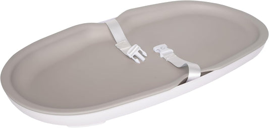 Baby Changing Pad, Easy to Clean with Detachable Base, Lightweight, Waterproof Foam, Includes Safety Strap and Non-Skid Feet, Taupe