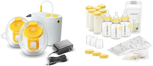 Pump in Style Plug-In Breast Pump, Wearable In-Bra Collection Cups, Easy to Clean & Breastfeeding Gift Set, Complete Breast Milk Storage System; Bottles, Nipples, Travel Caps