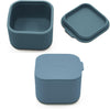 Nouka Snack Container 2-Pack | Snack | Food Grade Silicone with Sealed Compartment | Wave/Deep Ocean