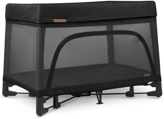 Remi Playard | Deluxe 3-In-1 Portable Playard, Bedside Bassinet + Travel Crib| Mesh Bassinet, Mattress, Organic Cotton Mattress Cover + Storage Bag Included | Jake (Charcoal)