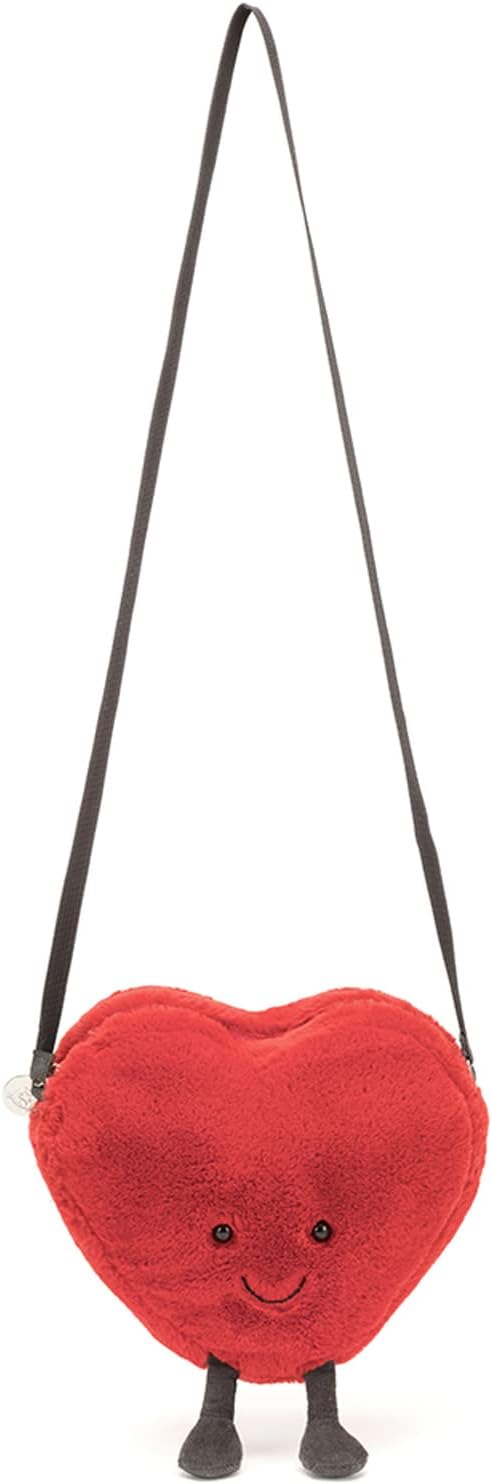 Amuseables Heart Plush Bag, 7 Inches - Crossbody and Shoulder Purse - Fun and Unique Handbag