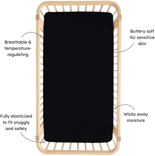 Soft Crib Sheets Made from Bamboo Rayon Material (Midnight)