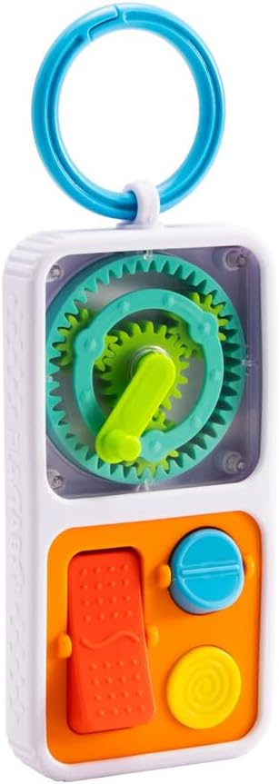 Playtab Go, Portable Sensory Activity Board with a Clip Ring to Attach to Diaper Bags for Babies and Toddlers Ages 12 Months+