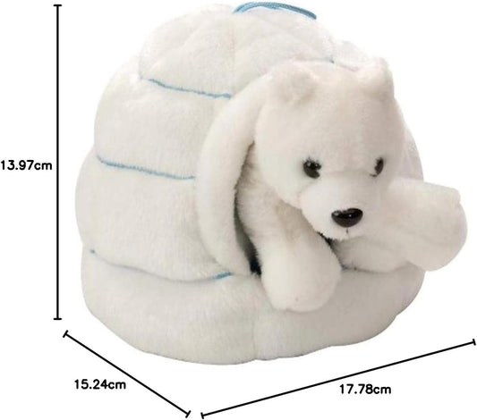 Polar Bear Plush Stuffed Animal Toy, Gifts for Kids Igloo, 6 Inches