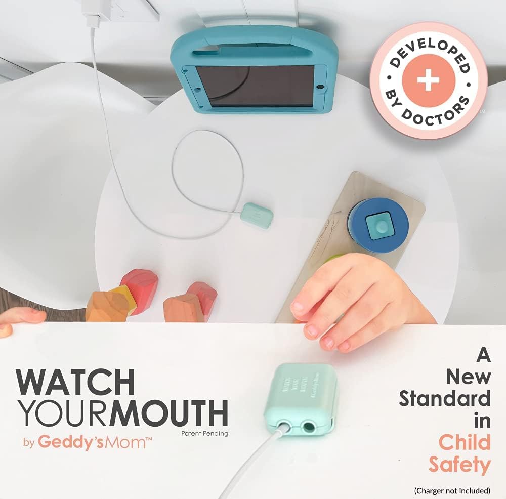 - Watch Your Mouth - the Award Winning USB Charger Child Safety Cover - Made in the USA - Baby Proofing Toddler Shock Prevention (6 Pack White)
