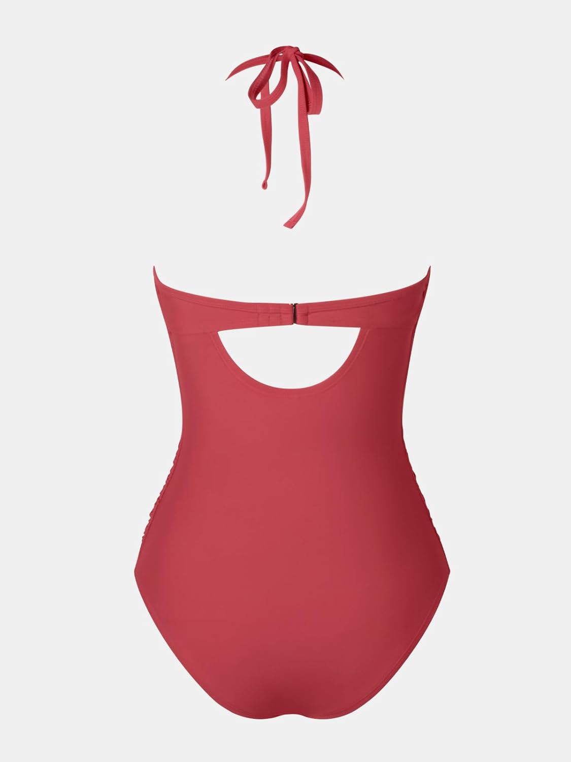 Maternity One Piece Swimsuit V Neck Pregnancy Bathing Suit for Women Ruffled Cutout Ruched Halter Straps