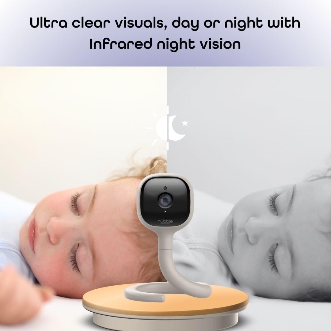 AI Vision 2K UHD Smart Baby Monitor with Advanced AI Features-Covered Face/Rollover Alert, Baby Cry Detection, Advanced Sleep Insights, Nightlight and Built-In Smart Soother