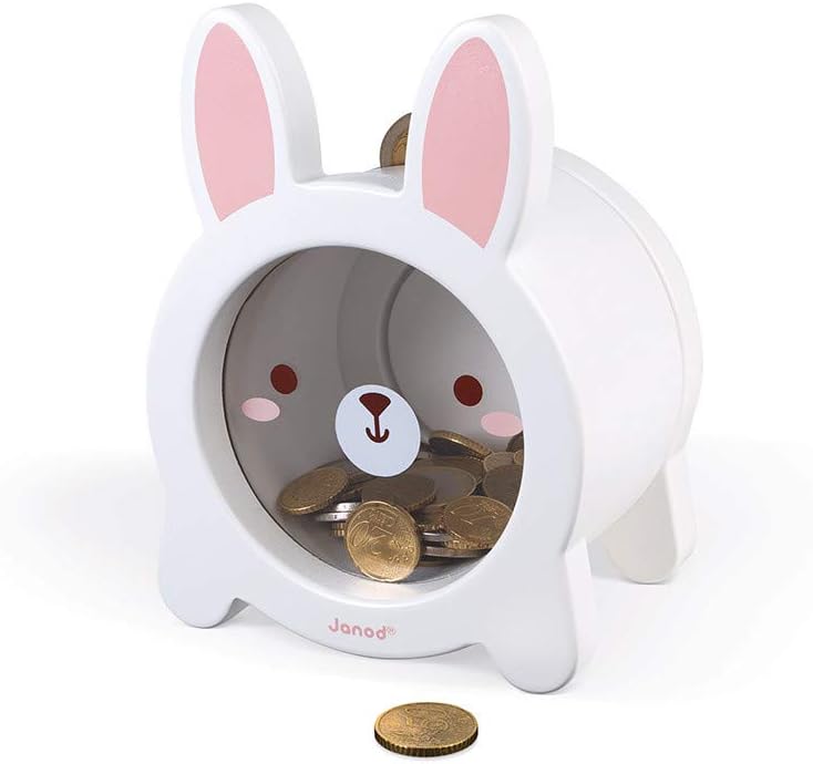 - Rabbit Moneybox - Money Saving Magnetic Piggy STEM Bank - Wood - Early-Learning - for Boys and Girls - from 3 Years +- Multilingual - J04654. Large