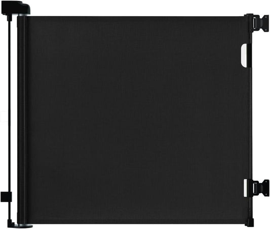 Retractable Baby Gates for Stairs, 55 Wide Mesh Dog Gate for Doorways, 33.6" Tall Easy to Use Pet Fence for the House, Toddler Safety Essentials Indoor&Outdoor, Black