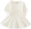 Toddler Baby Girls Long Sleeve Cotton Dress Solid Ruffle Peplum Tops