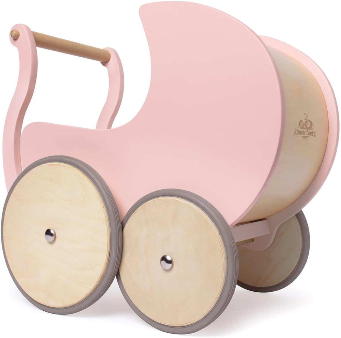 Pram Walker - Toy Stroller for Babies, Kids, and Toddlers | Sustainable and Eco-Friendly | 2-In-1 Walker and Stroller Design | Storage Space for Stuffed Animals | 12 Months up (Rose)