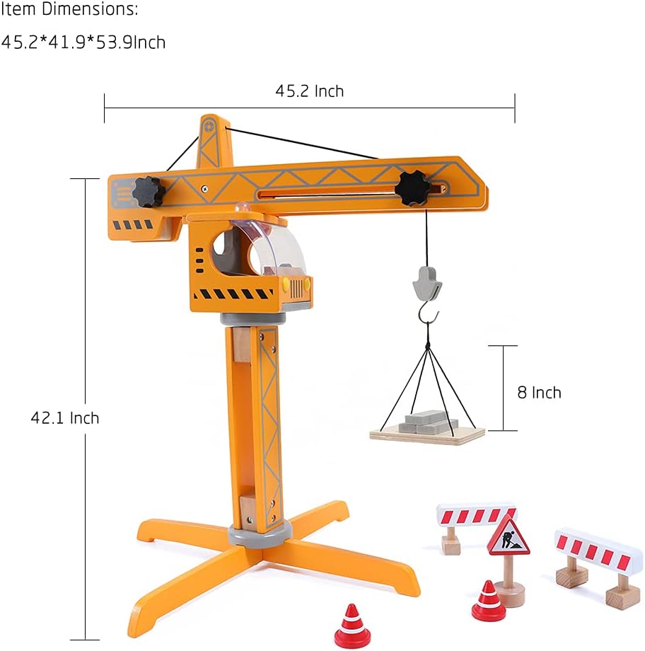 Crane Lift Kid'S Wooden Construction Toys Set