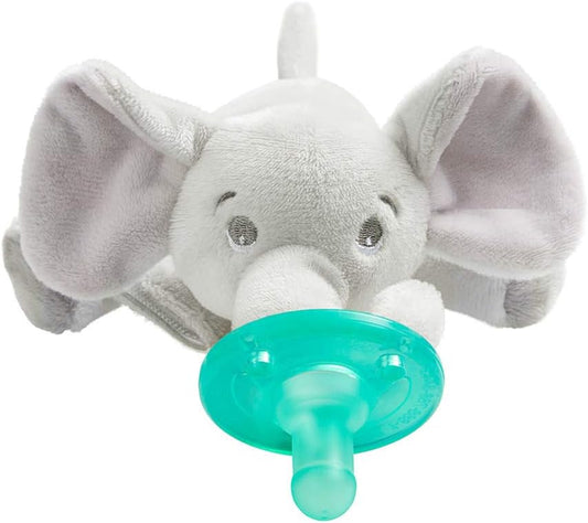 Philips  Soothie Snuggle Pacifier Holder with Detachable Pacifier, 0M+, Elephant, SCF347/03