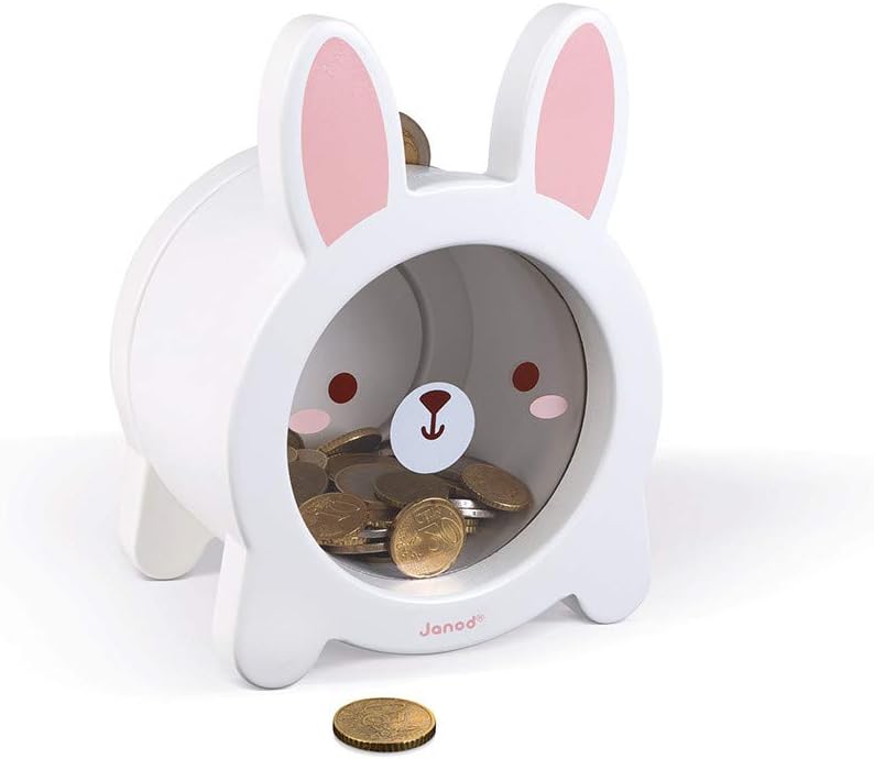 - Rabbit Moneybox - Money Saving Magnetic Piggy STEM Bank - Wood - Early-Learning - for Boys and Girls - from 3 Years +- Multilingual - J04654. Large