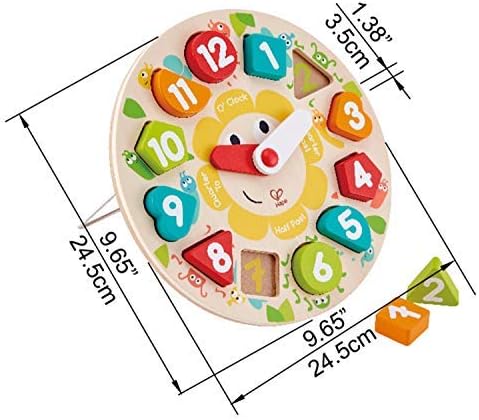 Chunky Clock Puzzle Game, Multicolor, 9.65'' X 1.38''