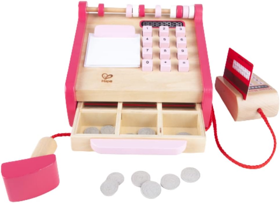 Checkout Wooden Register Pretend & Play Role Play Set with Accessories