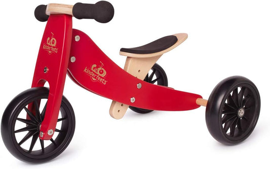 Tinytot 2-In-1 Wooden Balance Bike and Tricycle - Easily Convert from Bike to Trike | Adjustable Riding Balance Toy for Kids and Toddlers | Ages 12 to 24 Months