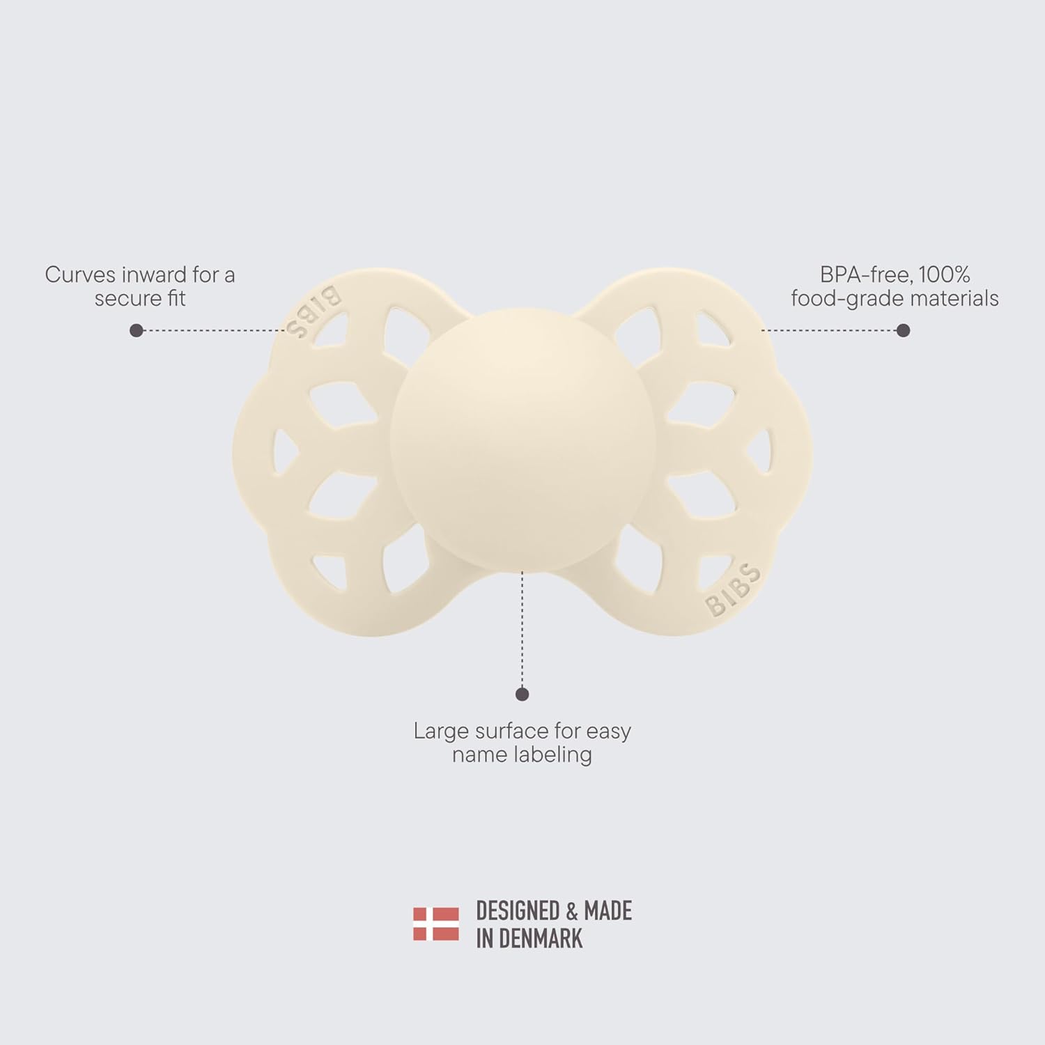 Pacifiers - Infinity Collection with Symmetrical Nipple| Bpa-Free Baby Pacifier | Made in Denmark | Set of 2 Blossom/Dusky Lilac Color Premium Soothers | Size 6-18 Months