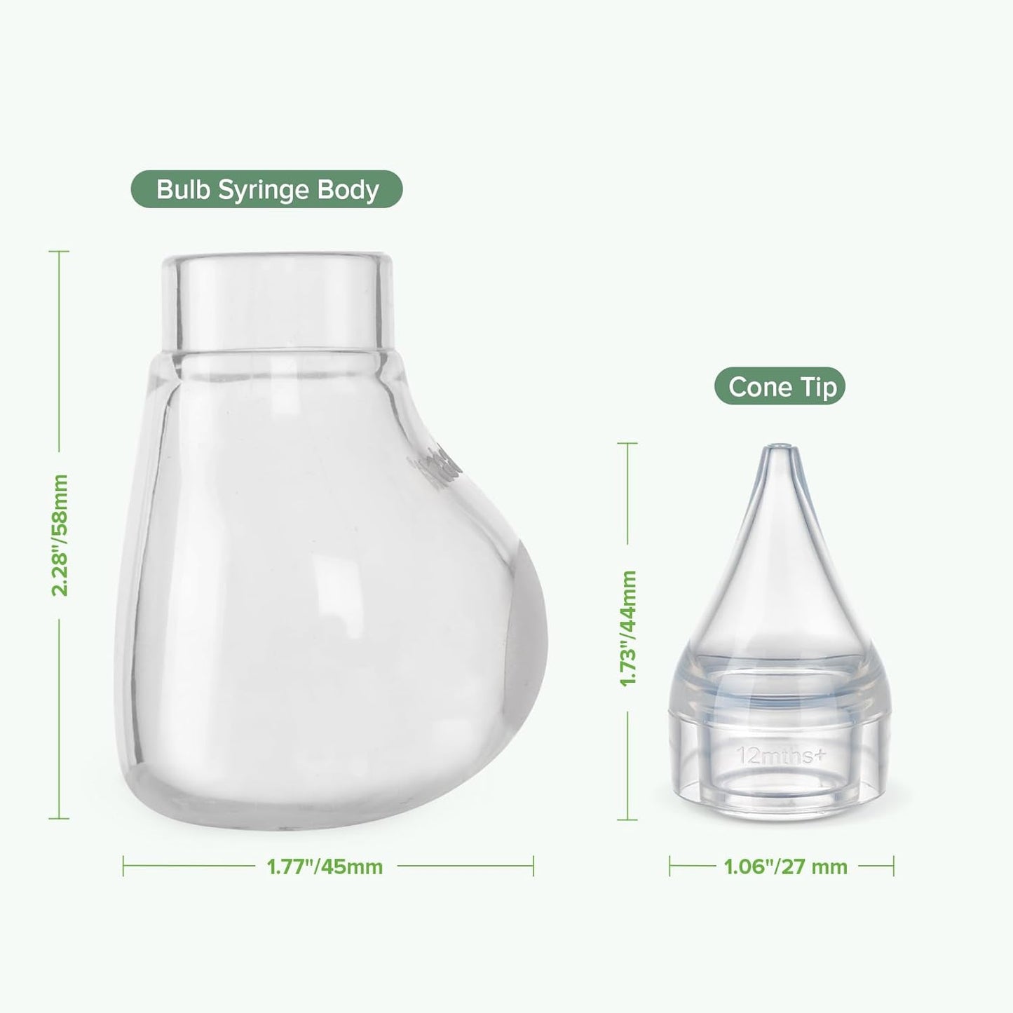 Silicone Baby Nasal Aspirator | Easy-Squeeze Nose Bulb Syringe | Baby Nose Cleaner , 12M+ Infant &Toddler - BPA Free Silicone