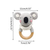 BPA Free Baby Wooden Teether Crochet Cartoon Baby Rattle Toys Wooden Ring Rodent Toys Mobile Gym Kids Newborn Educational Toys