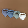 4Pcs/Lot Baby Bibs Muslin Cotton Stuff Newborn Solid Color Snap Button Soft Saliva Towel Burp Cloth Feeding Drool Bibs